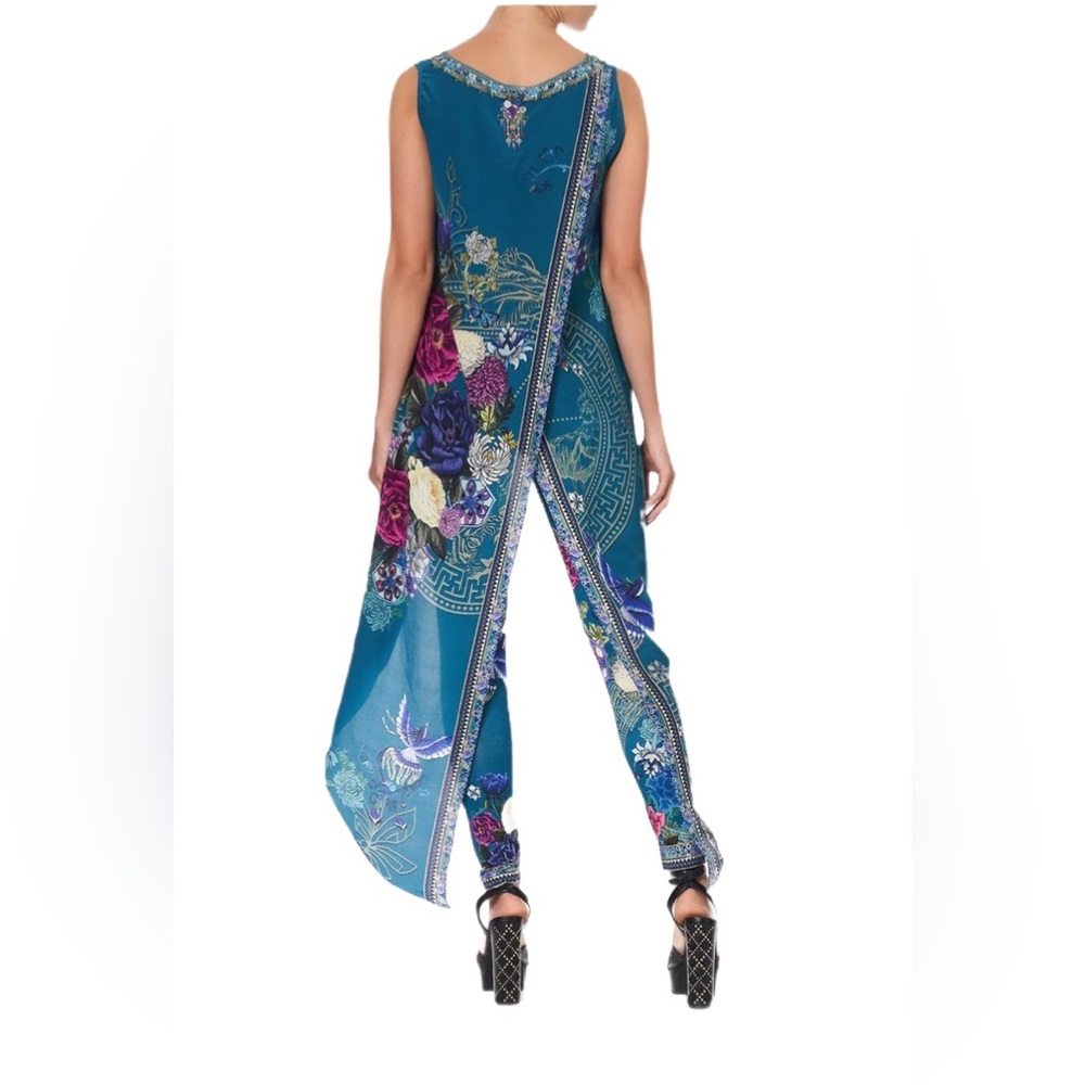 Camilla Silk Crystal Embellished High Low Boho Tunic Top XS NWT - Picture 4 of 10